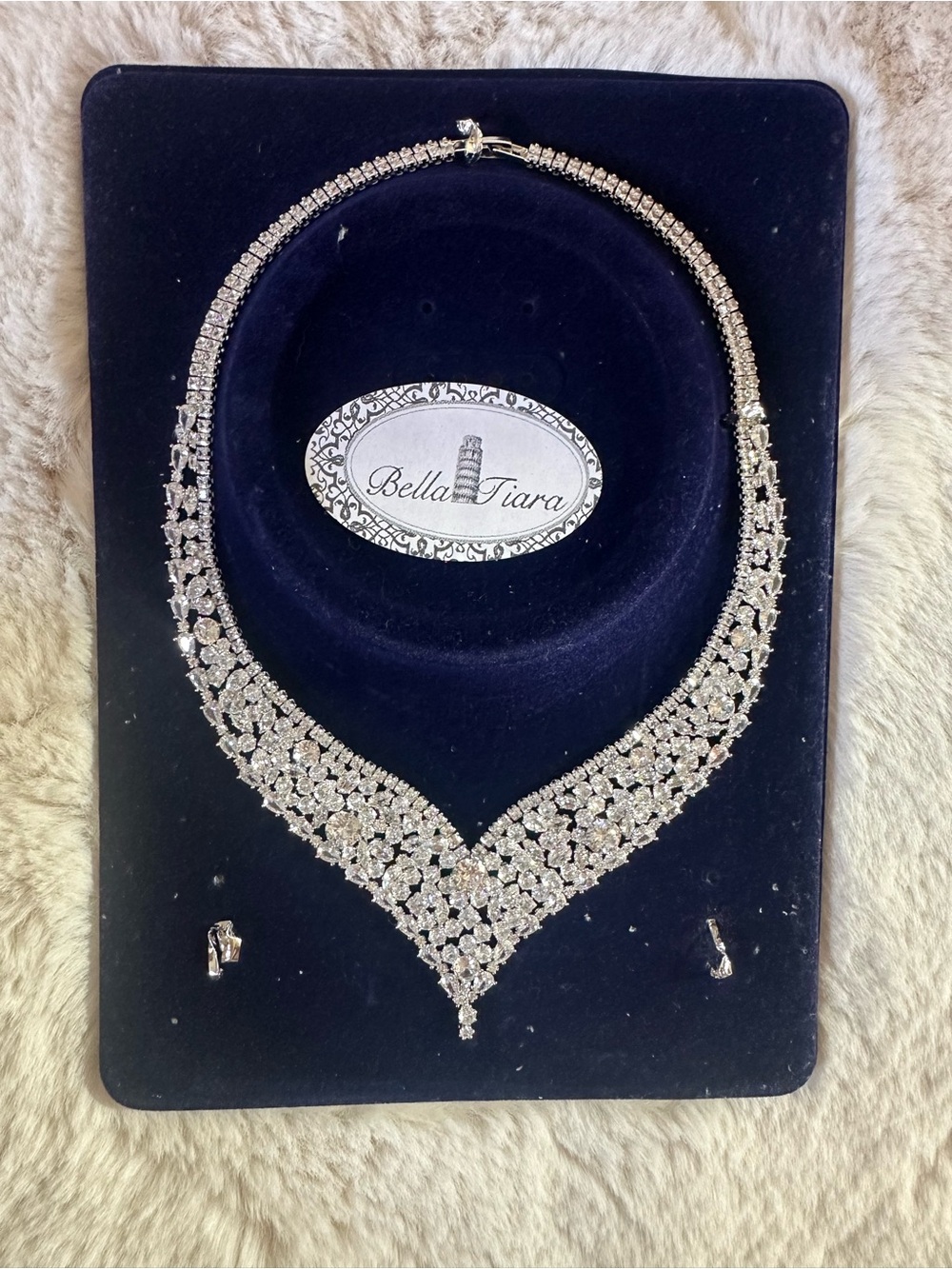 Bella Tiara Crystal V-Point Necklace